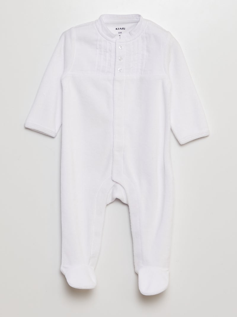 Babygro em veludo para cerimónia Branco - Kiabi