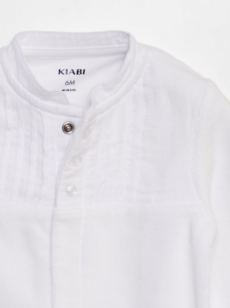 Babygro em veludo para cerimónia Branco - Kiabi