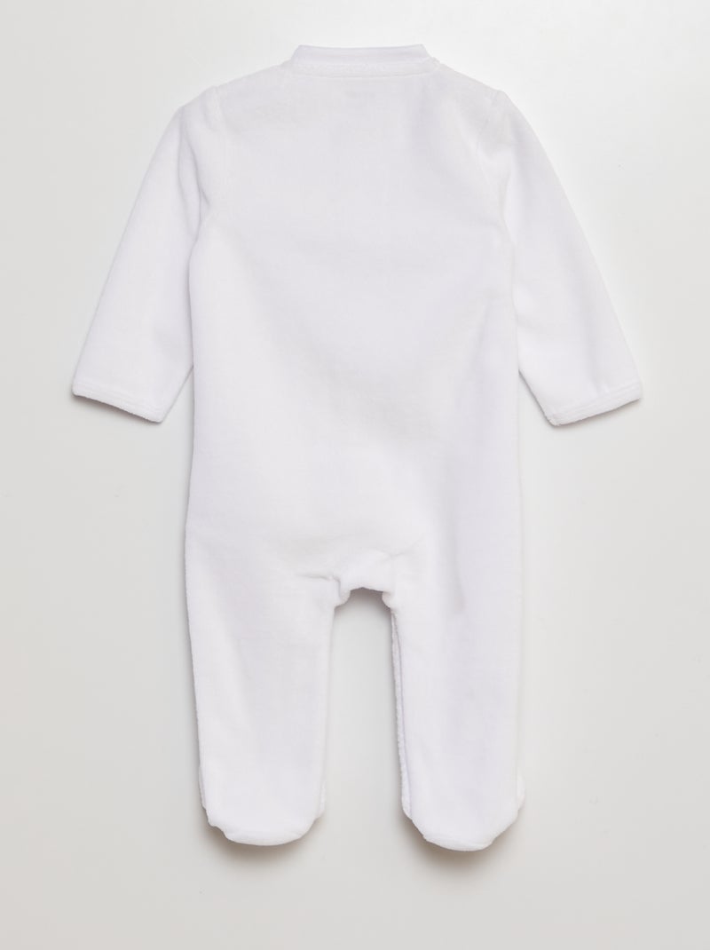 Babygro em veludo para cerimónia Branco - Kiabi