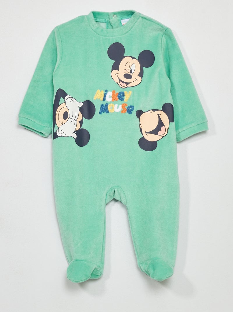Babygro 'Mickey' 'Disney' em veludo BEGE - Kiabi