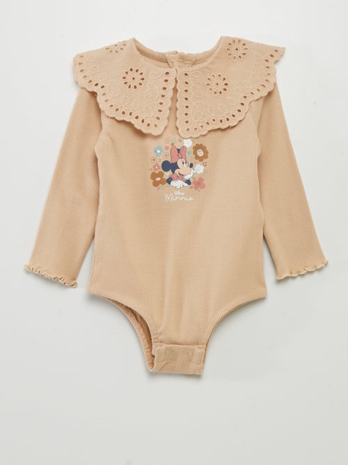 Babygro nervurado com gola claudine 'Disney' - Kiabi