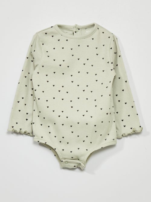 Babygro nervurado de manga comprida - Kiabi