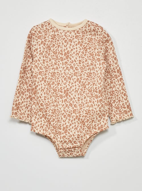 Babygro nervurado de manga comprida - Kiabi
