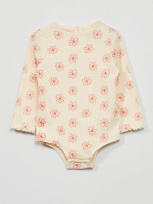 Babygro nervurado de manga comprida - Kiabi