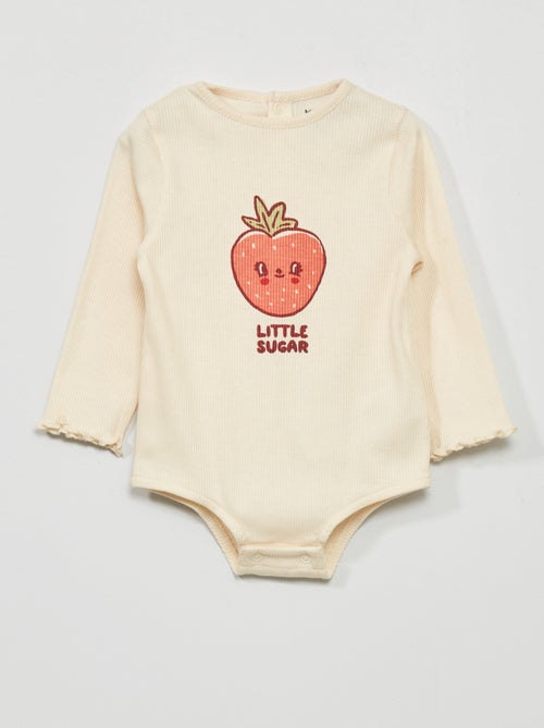 Babygro nervurado de manga comprida - Kiabi