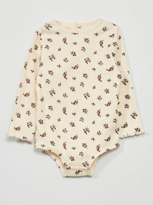 Babygro nervurado de manga comprida - Kiabi