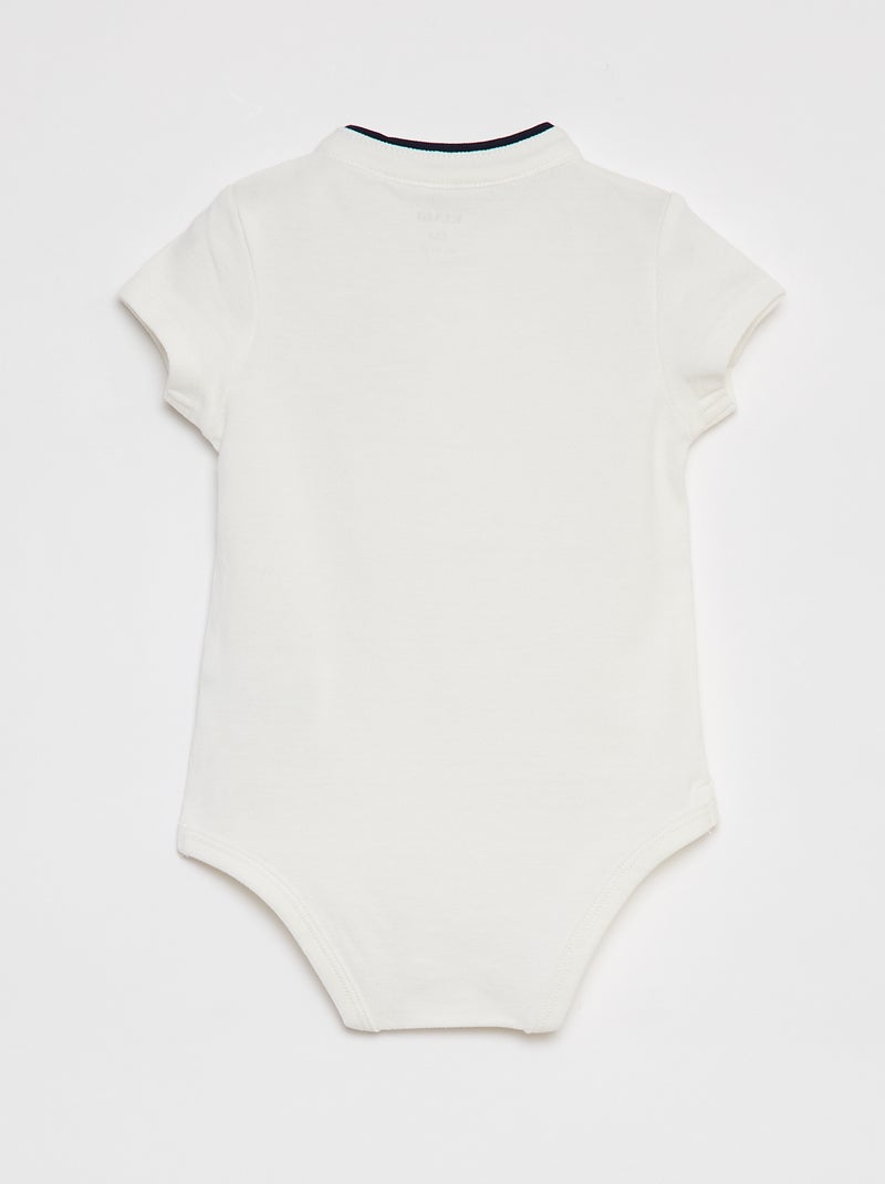 Babygro polo de manga curta Branco - Kiabi