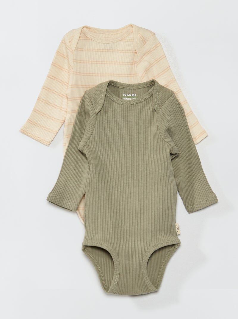Babygro sem molas de pressão  - Lote de 2 BRANCO - Kiabi