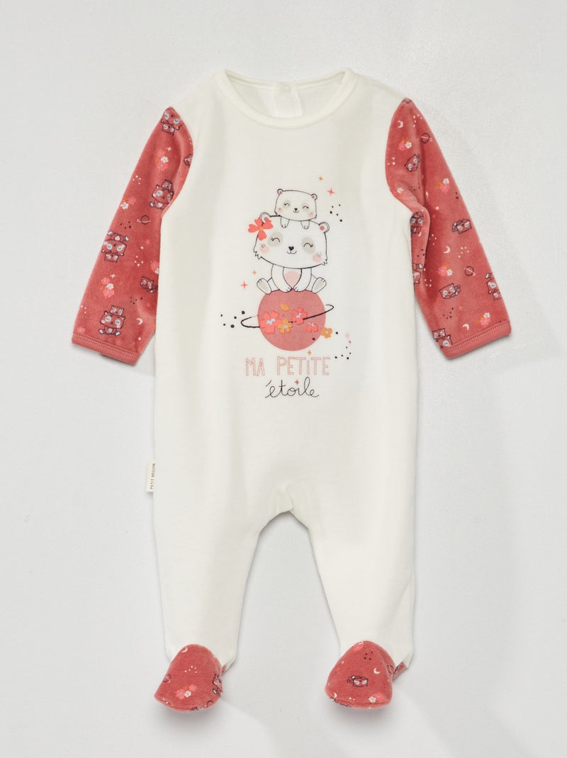 Babygrow Branco/ Rosa - Kiabi
