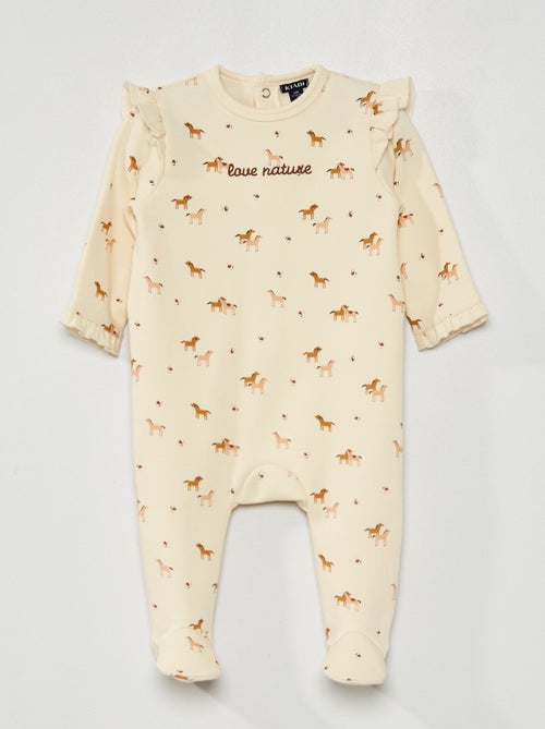 Babygrow com folhos com estampado 'cavalo' - Kiabi