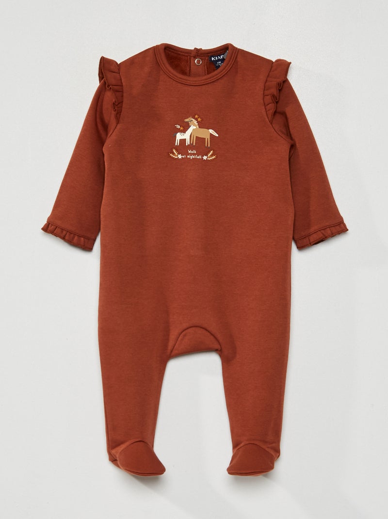 Babygrow com folhos com estampado 'cavalo' CASTANHO - Kiabi