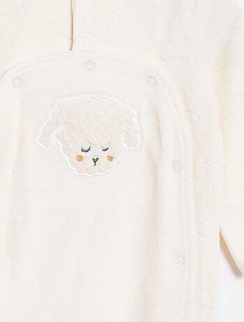 Babygrow com larga abertura, molas de pressão e pés