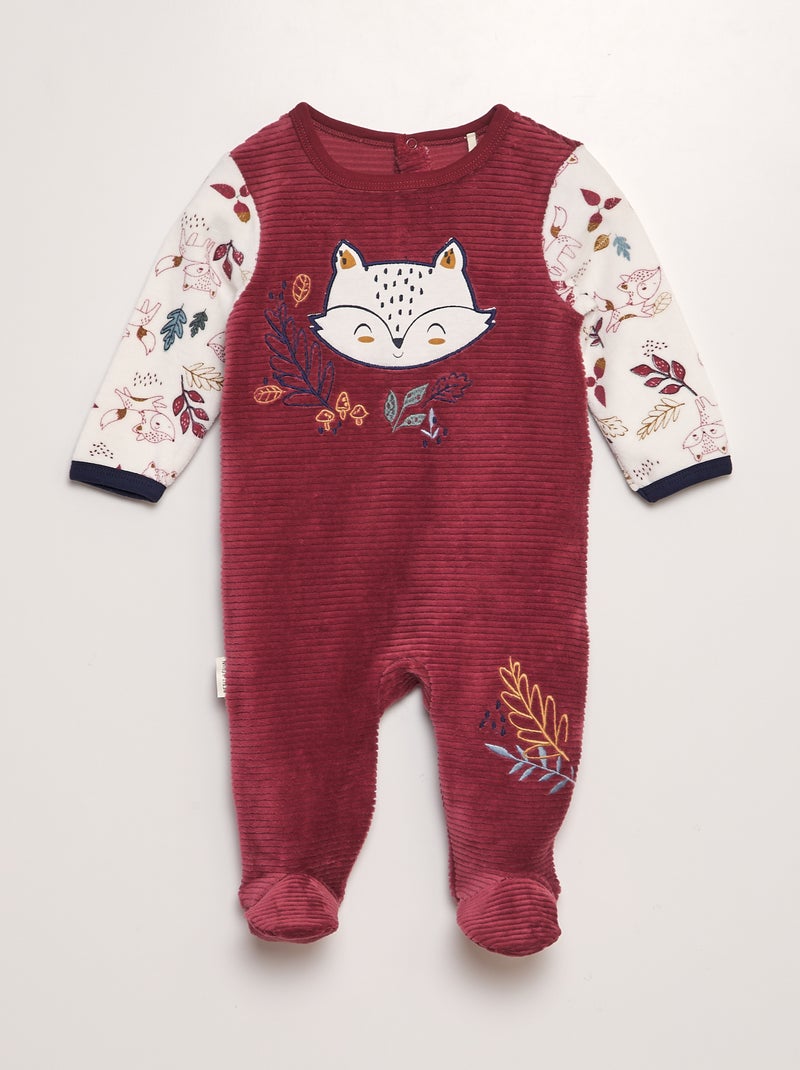 Babygrow de bombazina 'Petit Béguin' VERMELHO - Kiabi