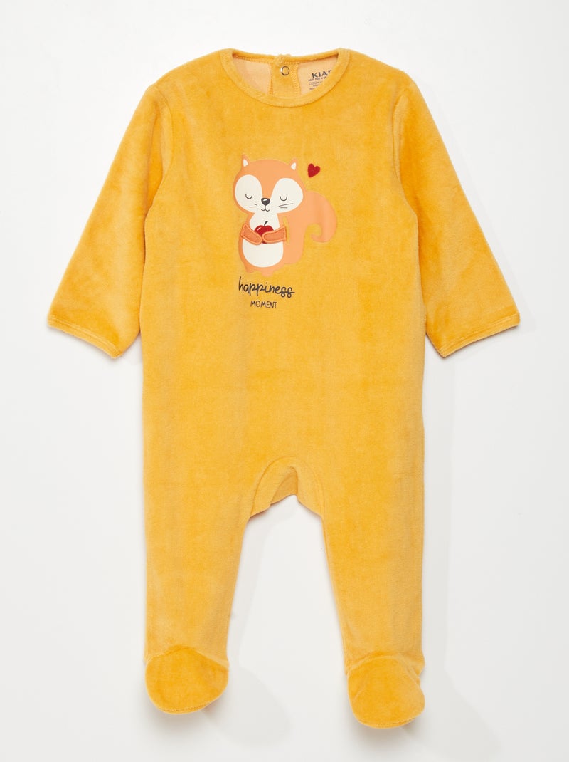 Babygrow de veludo AMARELO - Kiabi