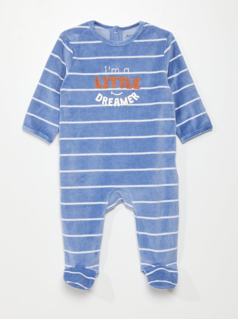 Babygrow de veludo AZUL - Kiabi