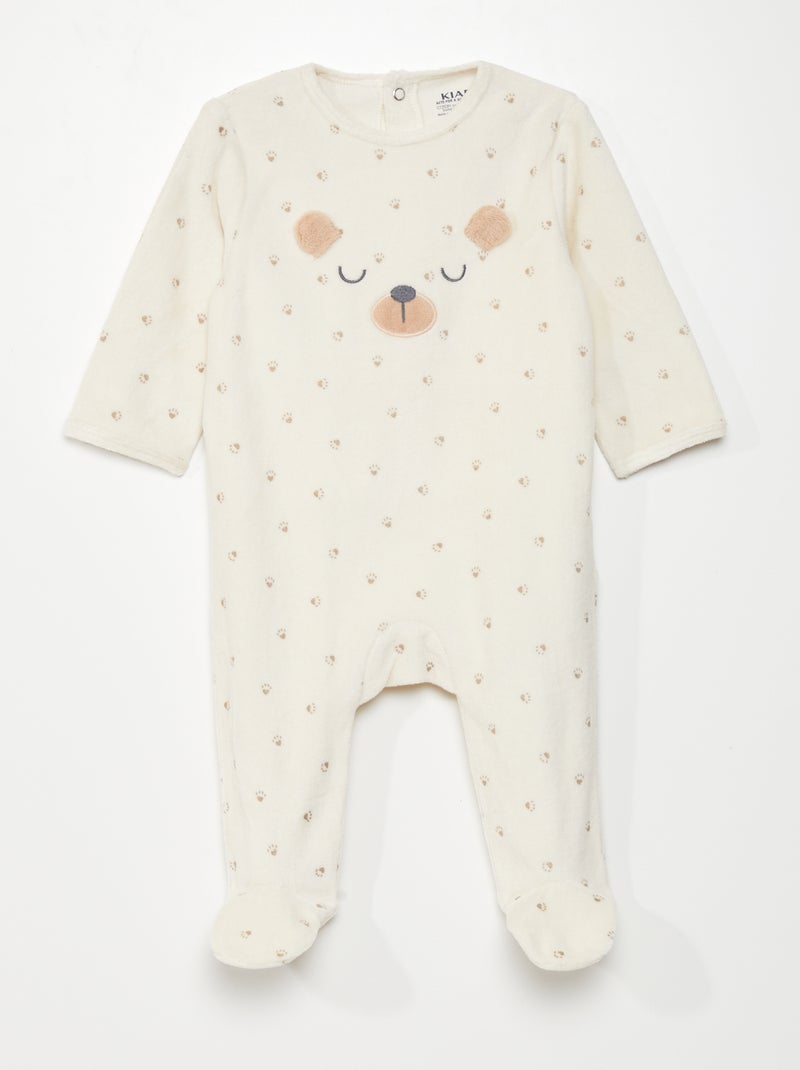 Babygrow de veludo BEGE - Kiabi