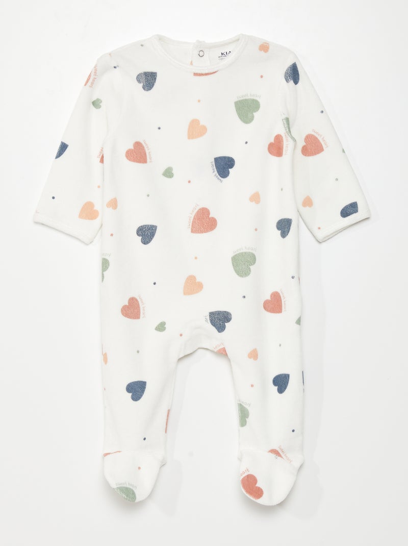 Babygrow de veludo BRANCO - Kiabi