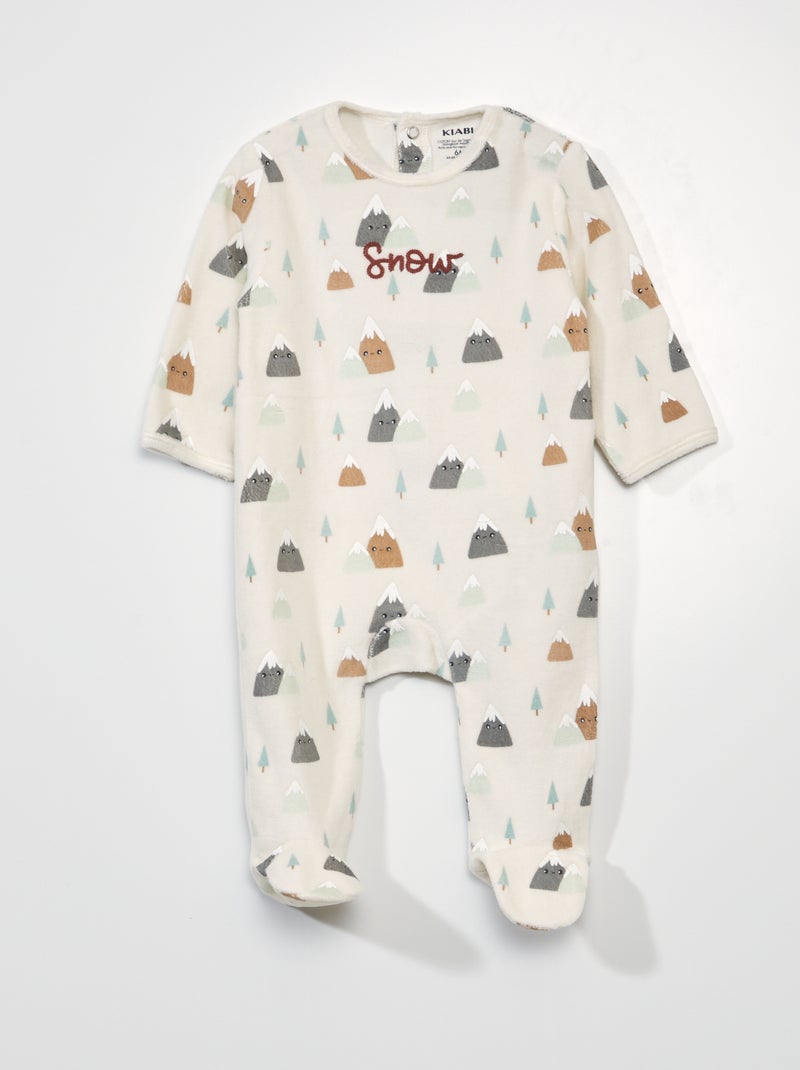 Babygrow de veludo BRANCO - Kiabi