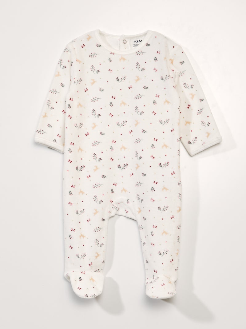Babygrow de veludo BRANCO - Kiabi