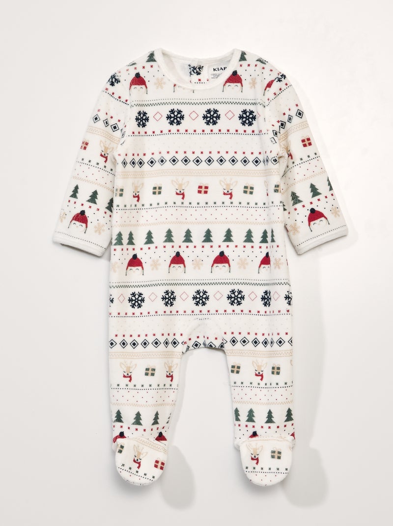 Babygrow de veludo BRANCO - Kiabi