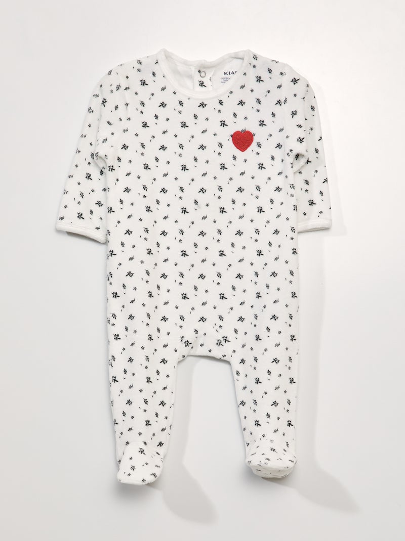 Babygrow de veludo BRANCO - Kiabi