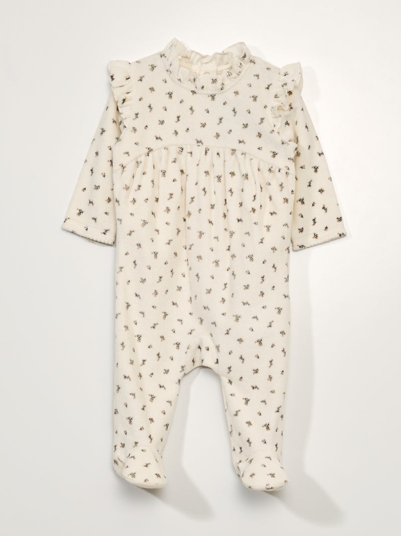 Babygrow de veludo BRANCO - Kiabi