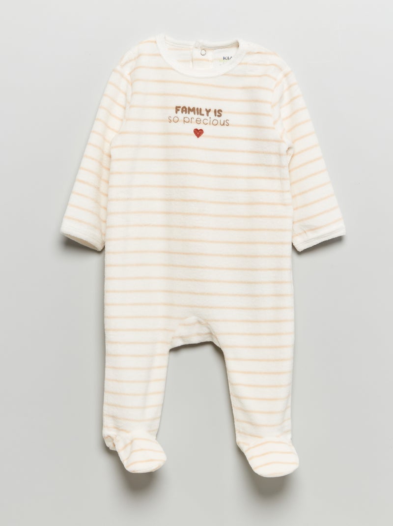 Babygrow de veludo BRANCO - Kiabi
