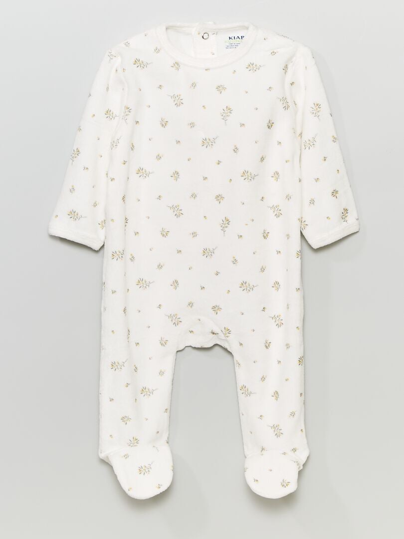 Babygrow de veludo BRANCO - Kiabi