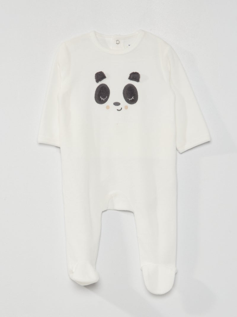 Babygrow de veludo BRANCO - Kiabi