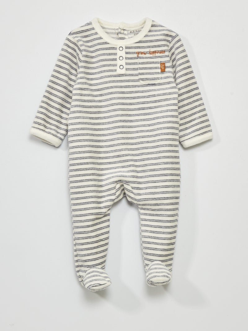 Babygrow de veludo BRANCO - Kiabi