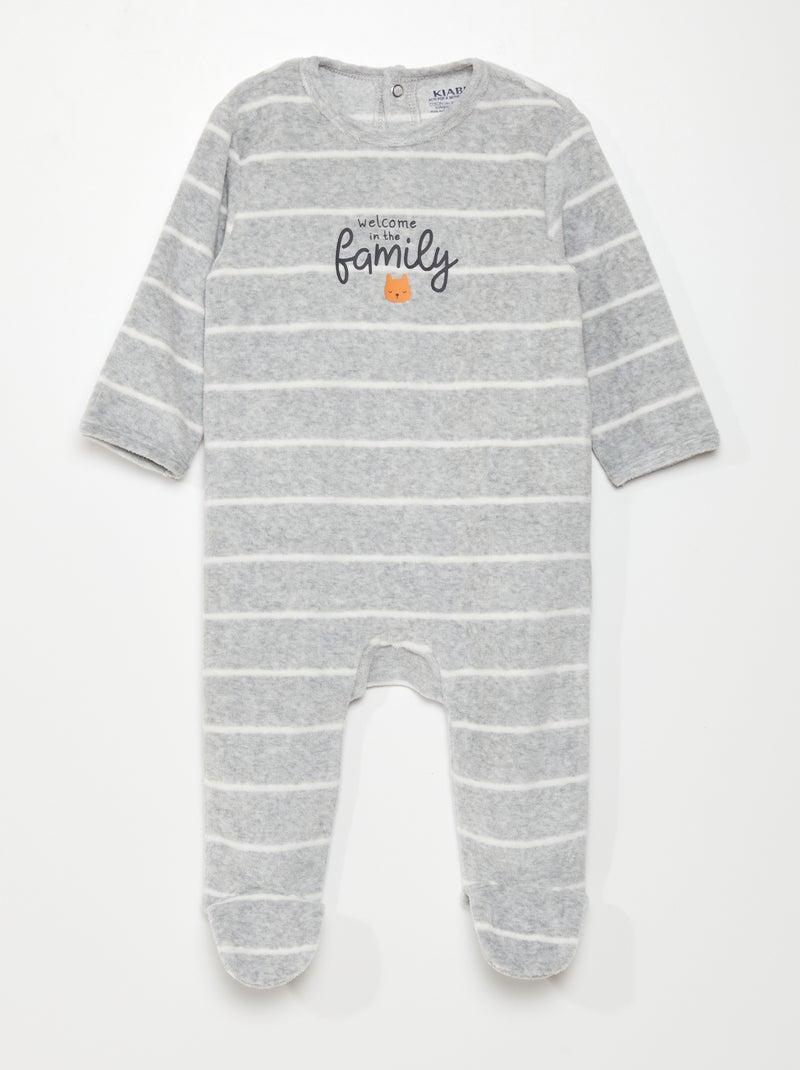 Babygrow de veludo CINZA - Kiabi