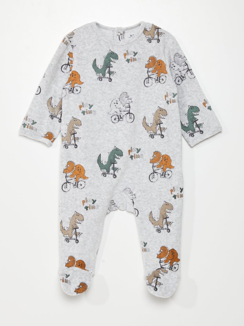 Babygrow de veludo CINZA - Kiabi