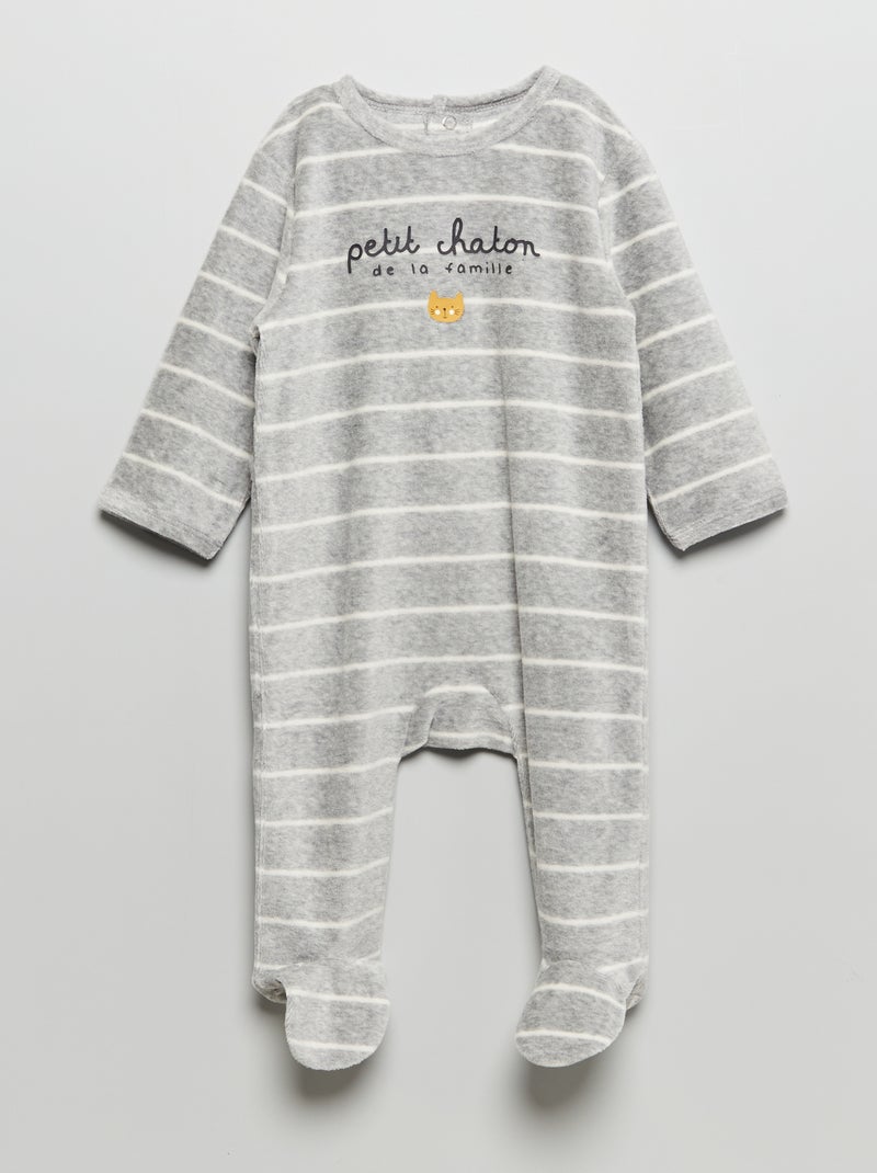 Babygrow de veludo CINZA - Kiabi