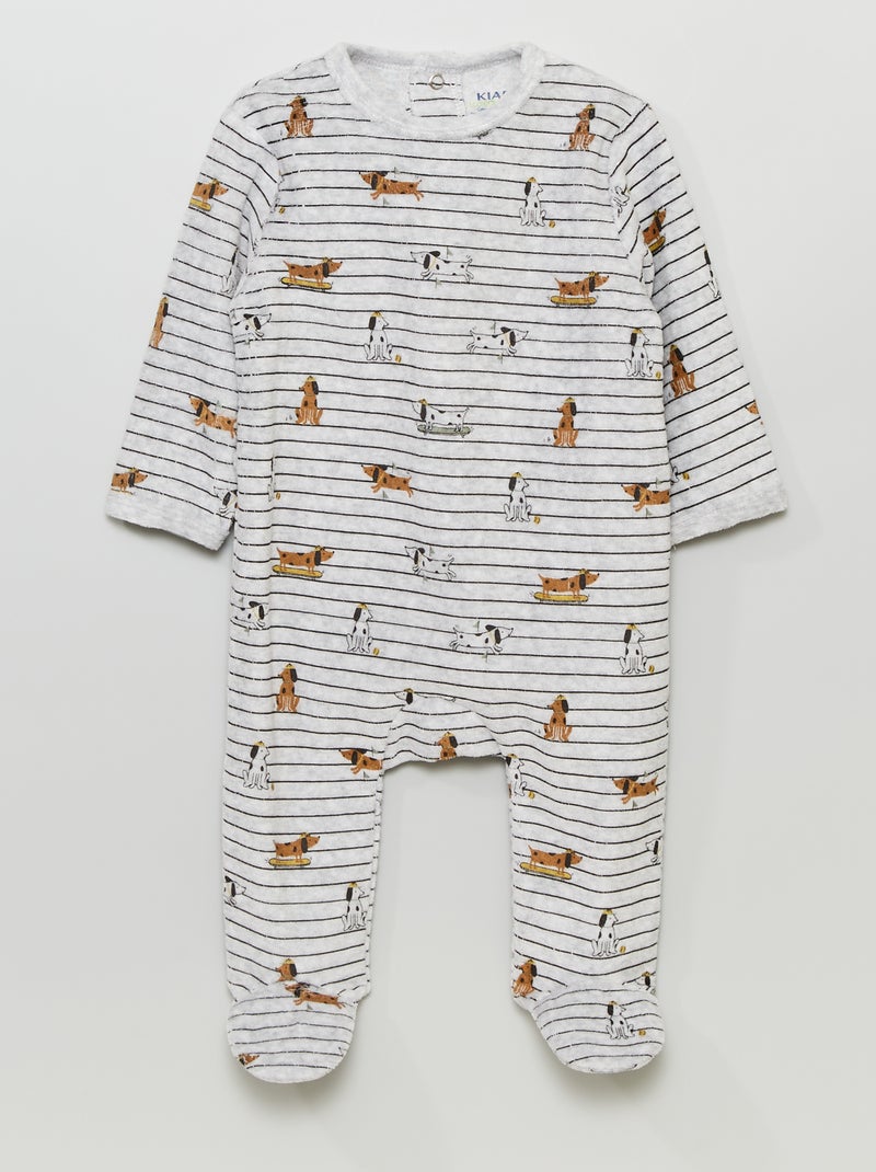 Babygrow de veludo CINZA - Kiabi