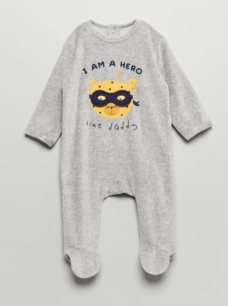Babygrow de veludo CINZA - Kiabi