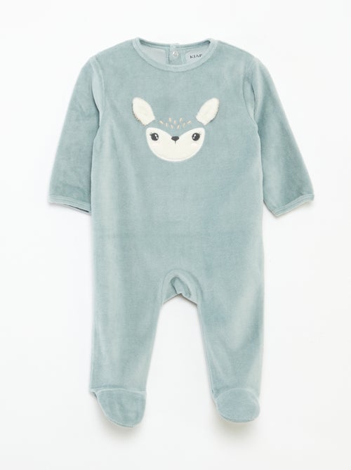 Babygrow de veludo com desenho - Kiabi