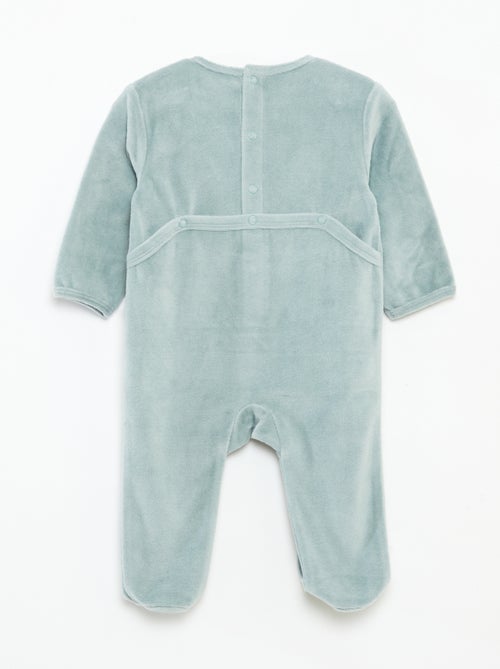 Babygrow de veludo com desenho - Kiabi Babygrow de veludo com desenho - Kiabi