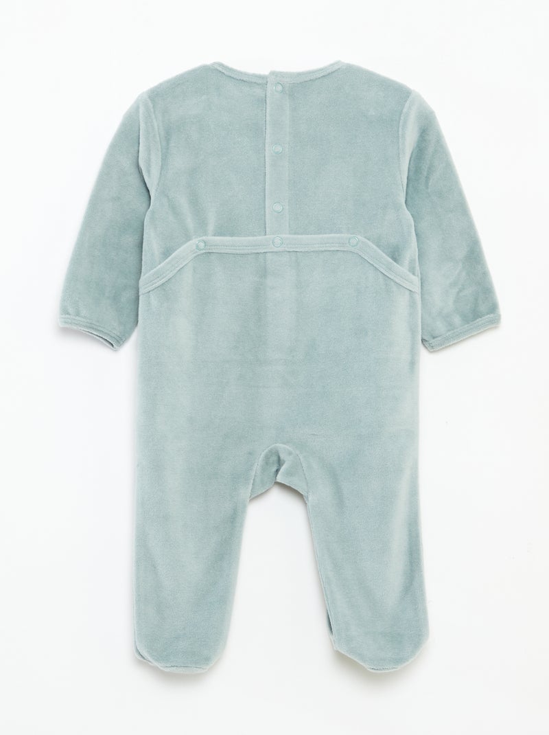 Babygrow de veludo com desenho Azul - Kiabi