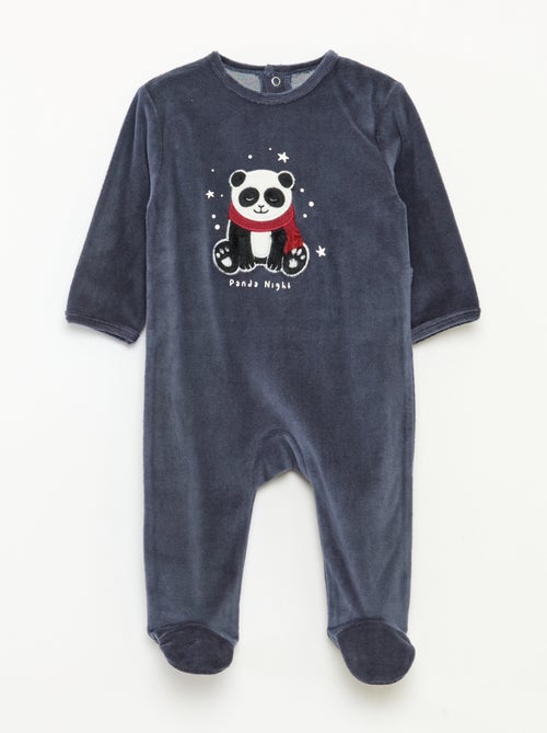 Babygrow de veludo com desenho - Kiabi