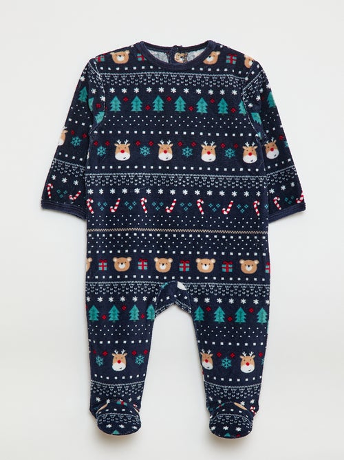 Babygrow de veludo com desenho - Kiabi