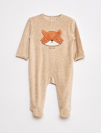 Babygrow de veludo com desenho