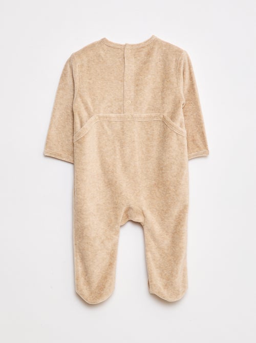 Babygrow de veludo com desenho - Kiabi
