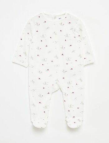 Babygrow de veludo com desenho