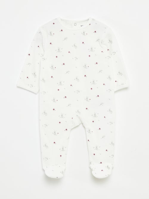 Babygrow de veludo com desenho - Kiabi