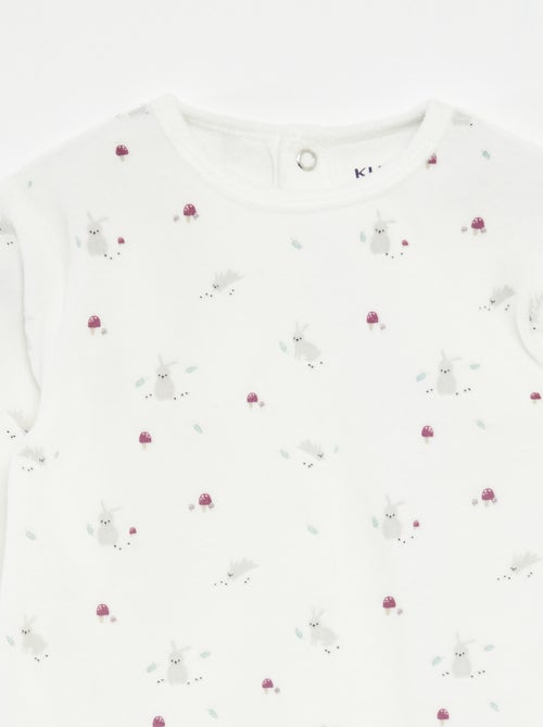 Babygrow de veludo com desenho - Kiabi Babygrow de veludo com desenho - Kiabi