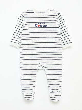 Babygrow de veludo com desenho