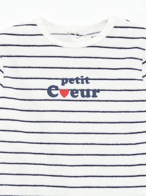 Babygrow de veludo com desenho - Kiabi