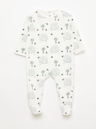 Babygrow de veludo com desenho