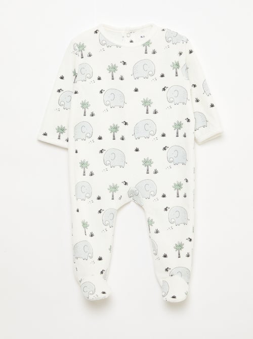 Babygrow de veludo com desenho - Kiabi Babygrow de veludo com desenho - Kiabi