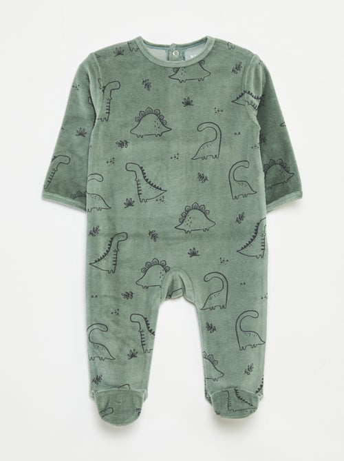 Babygrow de veludo com desenho - Kiabi